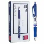 Химикалка с гелово мастило Deli Mate EQ10430 синя, автоматична, с грип зона, 0.5 мм, складове на едро