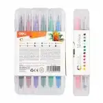 Флумастери Deli Color Emotion EC151-12 12 цвята, двувърхи-четка и тънкописец, в PP кутия, стоки на едро