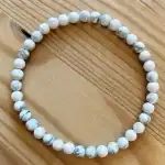 Howlite, bratara din piatra naturala, 6 mm. margele