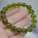 Peridot (Olivine), természetes kő karkötő, 12 mm. gyöngyöket