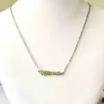 Peridot, elegáns nyaklánc, chips, kicsi, 5-7mm.