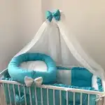 Personalized linen with Super Thick protectors, canopy and Bicolor bed support