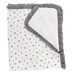 Double rug with ruffles Stars gray on white, wholesale Supreva
