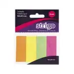 Notite Adhesive Strigo 4 pads 50X20mm 200 Sheets Neon, едро Supreva