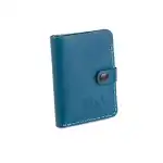 Portofel barbati din piele naturala, lucrat si cusut manual, Rene, Handmade, Turcoaz, angro