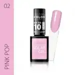 Lac de unghii solar gel, Revers, 12 ml, roz, nr 02, pink pop