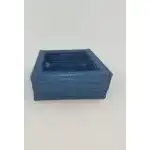 Основа на кутия за занаяти 10x10x4 см - метално синьо