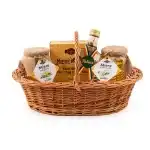 Edesia gift basket with various assortments of honey and tuica, wholesale