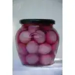 Főtt fürjtojás ecetes-lilakáposztás páclében