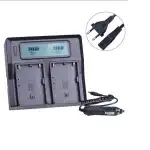 Kettős töltő Sonyhoz, gyorstöltő, LCD kijelző, DC 12-24V
