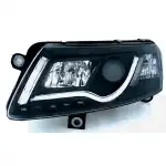 Faruri din cristal cu bară de lumină pentru Audi A6 4F (2004-2008)