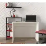 AGAFON Desk White - Anthracite - Red 118x60x91cm