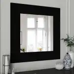 AINA Fali tükör, fekete, Forgácslap/Üveg 90x90cm