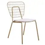 Златен метален стол с възглавница ALNUS 53x55x79см