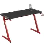 Birou gaming LEIA Negru/Rosu Lemn/Metal 120x65x75cm