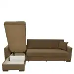Extendable corner JOSE brown 270x165x84cm