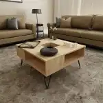 Coffee table LAYLA oak-black 80x80x38.6cm