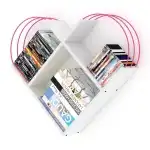 CASE White/pink wall shelf 89x18x74cm