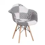 FALKON Szék Patchwork Textil/ Fa 62x59x82cm