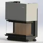 Kominek na drewno/brykiet Crystal 110 Max Eco A-Caminetti, 3 przeszklone boki, drzwi uchylne, moc nominalna 15 kW, hurtownia Supreva