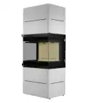 Метална камина A-CAMINETTI SCANDINAVIAN 65WH, свободностояща, на дърва, максимална мощност 12 kW, КПД 80%, бяла, Супрева на едро