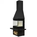 Метална камина A-CAMINETTI MEDITERRANEAN C65, свободностояща, на дърва, максимална мощност 12 kW, КПД 80%, черна, на едро Supreva