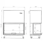 Kominek na drewno/brykiet Crystal 80 Max Eco A-Caminetti, 3 przeszklone boki, drzwi uchylne, moc nominalna 12 kW, hurtownia Supreva