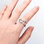 S925 Silver Plated Hug Ring Size Adjustable + Display Box Wholesale Supreva