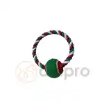 Anipro Cerc frânghie jucărie cu minge alb/verde/roșu 18 cm, 125-135 g, cumpărare en-gros