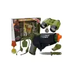 Set de joaca pentru copii, pistol cu toc, binoclu si diverse accesorii de armata, LeanToys, 7865