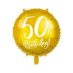 50. Anniversary balloons, foil, gold, happy b., wholesale Supreva