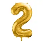 Numarul 2, balon folie, 86 cm, auriu, in punga, angro Supreva