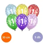 Balloon, year (1), metal, 5 pcs/cs, mixed colors, wholesale Supreva