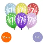 Balloon, year (7), metal, 5 pcs/cs/mixed colors, wholesale Supreva