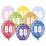 Balloon, year (80), metal, 5 pcs/cs/mixed colors, wholesale Supreva