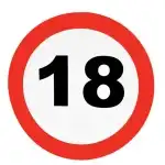 Декорация за стена, табела забранено за 18 рожден ден, Супрева на едро