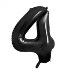Number 4, foil balloon, 86 cm, black, wholesale Supreva