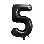 5. szám, fólia lufi, 86 cm, fekete, nagyker Supreva