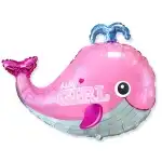 Foil balloon, large shape, whale, baby girl, 24, wholesale Supreva
