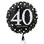 40th year foil balloon, sphere, HB, black, wholesale Supreva