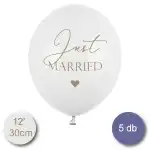 Балони, Just Married с надпис и сърце, 30 см, 5 бр, Супрева на едро