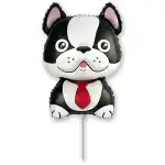 Balloon, foil, miniform, bulldog, black, wholesale Supreva