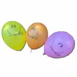 SMILEY with flower, rubber balloon, packed in mixed colors, 10 pcs/cs, wholesale Supreva