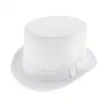 Hat, textile, white top hat, adult size, wholesale Supreva