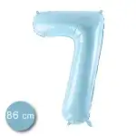 Foil balloon, for 7th birthday, light blue, wholesale Supreva