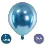 Хромирани (огледални) балони, сини, 50 бр/бр, 12 см, Супрева на едро