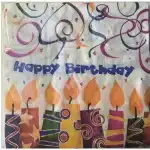 Paper napkins 20 pcs/pc, happy birthday, patterned candles, wholesale Supreva