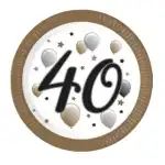 Хартиена чиния, 40. златисто-сребърни балони, 23 см 8 бр/бр, търговец на едро Supreva