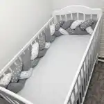 Oldalvédők ágy lökhárító fonott 180 cm Deseda Mix Stelute Grey, nagykereskedés Supreva