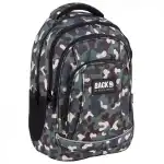 Ghiozdan ergonomic de copii pentru scoala, BackUP, 4 compartimente, model camuflaj PLB4A97